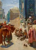Franz Eisenhut, Registan Square in Samarkand, Oil on canvas