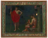 Hans Thoma, Apollo and Marsyas, Oil on card