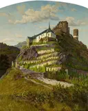 Carl Malchin, Bischofstein Castle on the Moselle, Oil on canvas