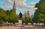 Paul Müller-Kaempff, View of the Rubens Monument in Groenplaats Antwerp