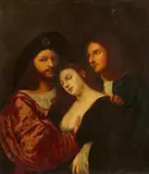 Tiziano Vecellio, Cornelia Fainting in the Arms of Pompeius, Oil on canvas (relined)