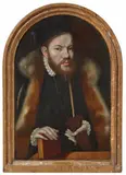 Cologne School early 15th century, Portrait of a Man in Fur Coat, Oil on panel