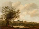 Anthonie van Croos, Landscape with a View of Huis ter Nieuburch in Rijkswijk, Oil on panel
