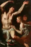 Marco Liberi, Saint Sebastian with an Angel and Saint Irene of Rome, Oil on canvas (relined)
