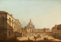 Pietro Bellotti, View of Dresden Market Square Seen from Judenhof
View of Dresden from the Right Bank of the Elb, Oil on canvas. Each
