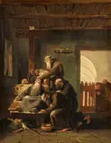 Giovanni Battista Tiepolo, Interior Scene with Capuchin Monks at the Deathbed of a Brother