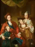 Georg Desmarées, Portrait of the Bavarian Elector's Physician Erhard Winterhalter and his Family, Oil on canvas (relined)