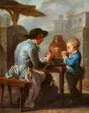 Jean-Baptiste Charpentier the Elder, A Drinks Seller and a Drinking Boy, Oil on panel