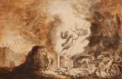 Rembrandt school, The Resurrection of Christ, Brown ink, brown and grey was