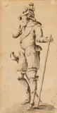A Man with a Rapier by circle of Jean Berain The Elder, Grey ink and was, sold Nov 2020