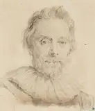 copy after Anthonis van Dyck, Portrait of the Antwerp Publisher Ioannes Barbé, Black chalk on textured paper