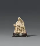 An early 17th century South German carved limestone Pietà by South German early 17th century, Presumably Kelheim limestone. With minimal remains of partial polychromy. A figure of the Virgin seated on an ornamental, offered Nov 2020