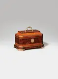 A box with bevelled edges by Abraham Roentgen by A box with bevelled edges by Abraham Roentgen, Veneer of rosewood, kingwood, burr walnut, mahogany and ebony on oak, secondary woods solid mahogany and cherry, with gi, offered Nov 2020