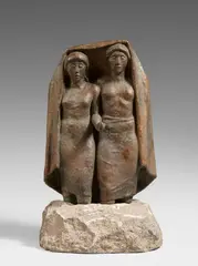 Zwei Mädchen mit Tuch im Wasser stehend (Singende Mädchen im Wasser stehend). Entwurf für die Wasserwerke Berlin-Charlottenburg by Hermann Blumenthal, 1939, Bronze, sold Jun 2020