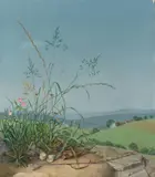 Herbert Böttger, Sommerliche Landschaft mit blühenden Gräsern, 1936, Oil on canvas