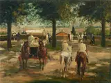Otto Dill, Ansicht von Rom mit Kutsche und Reitern