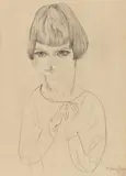Conrad Felixmüller, Mädchenbildnis, 1923, Pencil drawing on machine-made laid paper