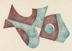Hermann Glöckner, 10 Handdrucke, 1963/1971, Portfolio with 10 linoleum cuts and monotypes (mixed media) on various papers, each mounted on original card supports 34.7/36.1 x 50/