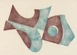 Hermann Glöckner, 10 Handdrucke, 1963/1971, Portfolio with 10 linoleum cuts and monotypes (mixed media) on various papers, each mounted on original card supports 34.7/36.1 x 50/