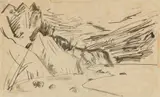Erich Heckel, Strandlandschaft (Flensburger Förde), 1913, Brush and India ink and reed pen drawing on wove paper