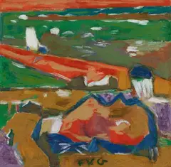 Hafenbucht (Friedrichsort) by Friedrich Karl Gotsch, 1927/1948, Oil on canvas, sold Jun 2020