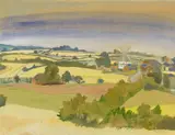 Herbstlandschaft mit Windmühle by Erich Heckel, 1940, Watercolour and opaque white over pencil on brownish laid paper, offered Jun 2020