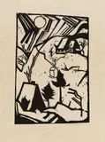 Schneetreiben by Erich Heckel, 1914, Woodcut on fibrous laid paper 41.1/43.6 x 28.5/, sold Jun 2020