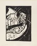 Müde by Erich Heckel, 1913, Woodcut on laid paper 46.5/47.2 x 33.7/, offered Jun 2020