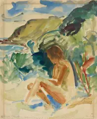 Arcona by Max Kaus, 1921, Watercolour over pencil on laid paper with crest and watermark "ZANDERS 1922", offered Jun 2020
