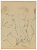 André Masson, Trois nus assis, Circa 1922, Pencil drawing and pastel on fine drawing paper