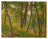 Henri Martin, Le sous-bois, Oil on wooden panel