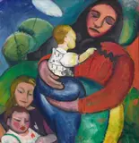 Maria Marc, Mutter mit Kindern, Circa 1913, Oil on canvas