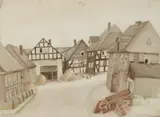 Ewald Mataré, Dorf (Winterberg/Sauerland or Eifel), 1947, Watercolour over preparatory pencil drawing on watercolour paper