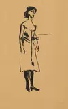 Emil Nolde, Tingel-Tangel-Sängerin, 1907, Lithograph on smooth brownish peper