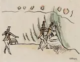 Max Pechstein, Variétészene, 1912, Watercolour and pen and ink on smooth paper