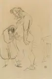 L'Auscultation by Henri de Toulouse-Lautrec, Circa 1893, Chalk drawing on chamois-coloured machine-made laid paper, offered Jun 2020