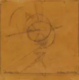 Antoine Pevsner, Ohne Titel (Ballon), 1920, Pencil drawing on parchment paper