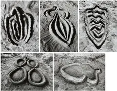Ana Mendieta, Sandwoman, 1983, Photowork in 5 parts: gelatin silver prints. Each