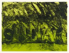 Bruce Naumann, Sugar/Ragus, 1973, Lithograph and colour silkscreen on card