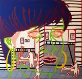 Nzebo, Olive L'infirmiere, 2014, Acrylic and marker on canvas