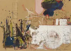 Dieter Roth, Untitled (Tischmatten), 1980, Acrylic, colour chalk and felt tip pen on folded card