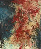 Roter Strom by Bernard Schultze, 1956/1957, Oil, fabrics, and wire i.a. on canvas, offered Jun 2020