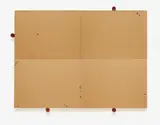 Serge Spitzer, About Sculpture, 1984/1987, 4-part work: each acrylic and pencil on paper on canvas with four rubber door stopper. Each