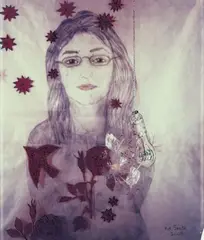 Untitled (from: Secrets) by Kiki Smith, 2008, Indian ink and ballpoint pen on enlarged Polaroid, sold Jun 2020