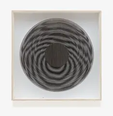 Ludwig Wilding, Single K 15, 1970, Silkscreen on Plexiglas in front of silkscreened card in display case