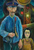 Albert Birkle, Der Bahnwärter, 1927, Oil on card