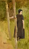 Max Liebermann, Kind unter Bäumen - Studie zu den "Spielenden Kindern"