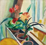 August Macke, Blumenkasten mit Kaktus, 1912, Oil on canvas