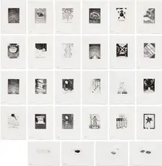 Paul Thek, Untitled, 1975/1992, 28 etchings on card. Each
