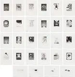 Paul Thek, Untitled, 1975/1992, 28 etchings on card. Each